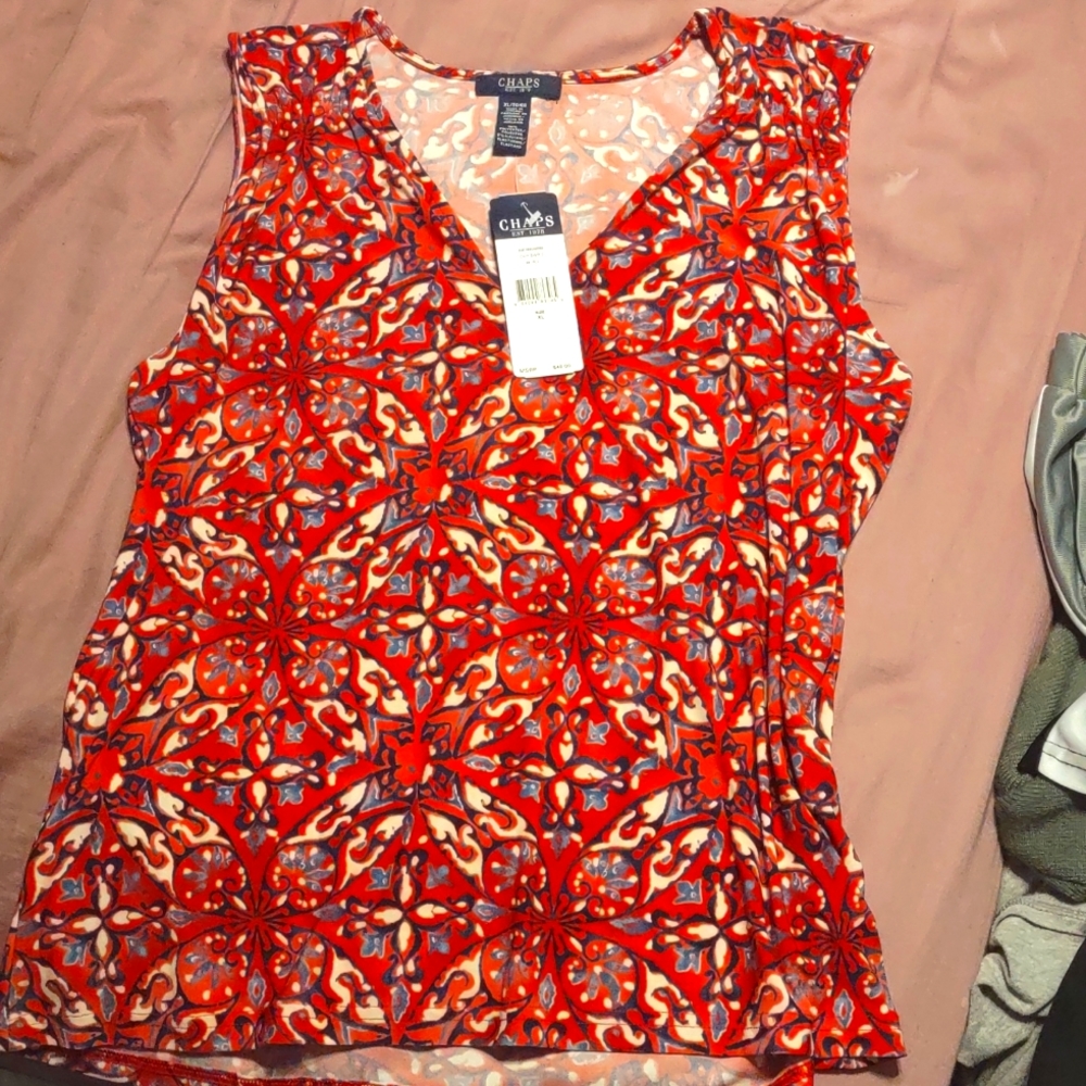 Chaps XL colorful silky tank